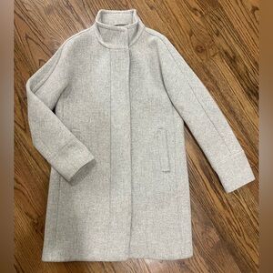 J. Crew Light Gray Stadium Cloth Coat - 8 Tall